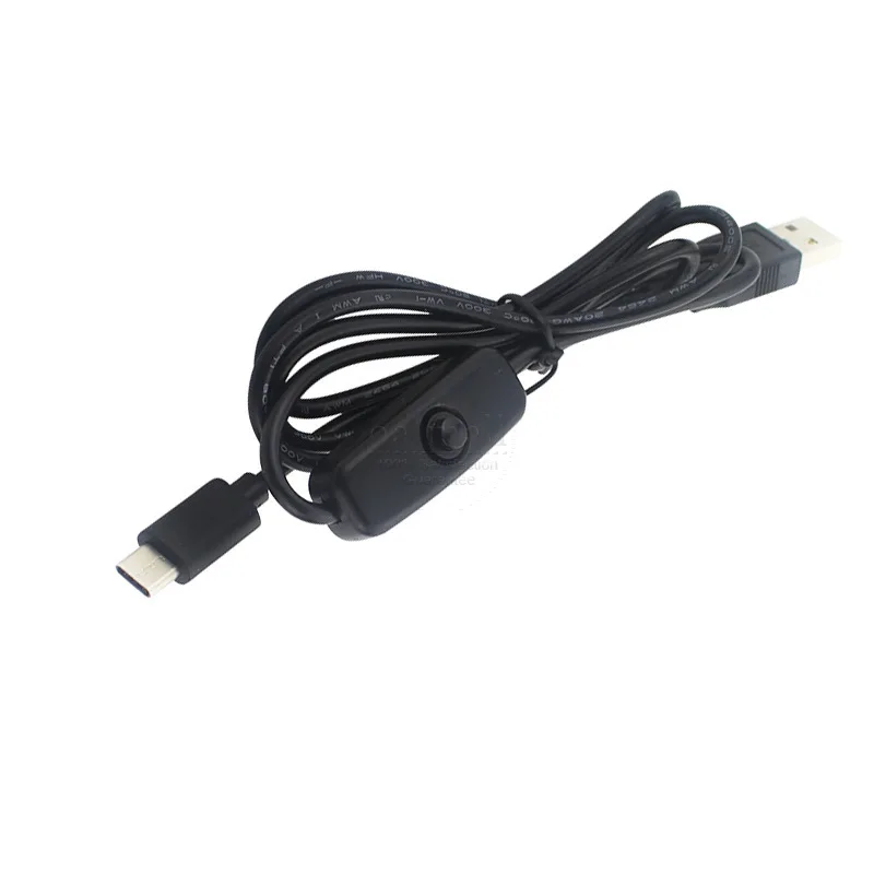 Кабель Raspberry Pi 4 USB Type C 5 В 3 А с переключателем кабель Micro зарядное устройство