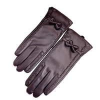 2021 autumn winter new women gloves pu leather plus velvet fashion outdoor warm cycling driving touch screen windproof gloves