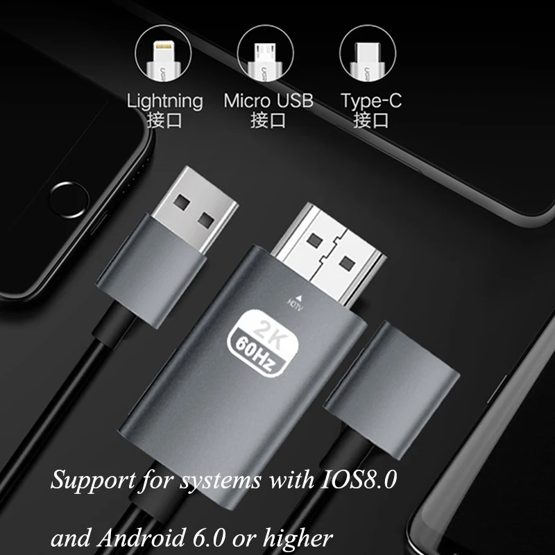 2K Bluetooth совместимый USB HDMI кабель адаптер для Iphone 11 PRO MAX XS XR 6 7 8 Plus Samsung S8 LG IOS