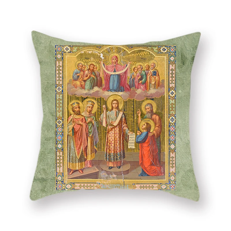 Христианский Иисус крест верующих двусторонний полиэстер Печатный чехол для