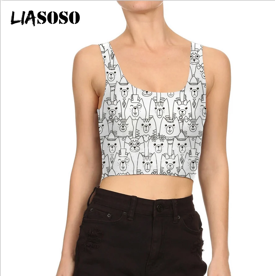 LIASOSO летний женский новый 3D принт Леопард рыбья чешуя змея жилет сексуальный