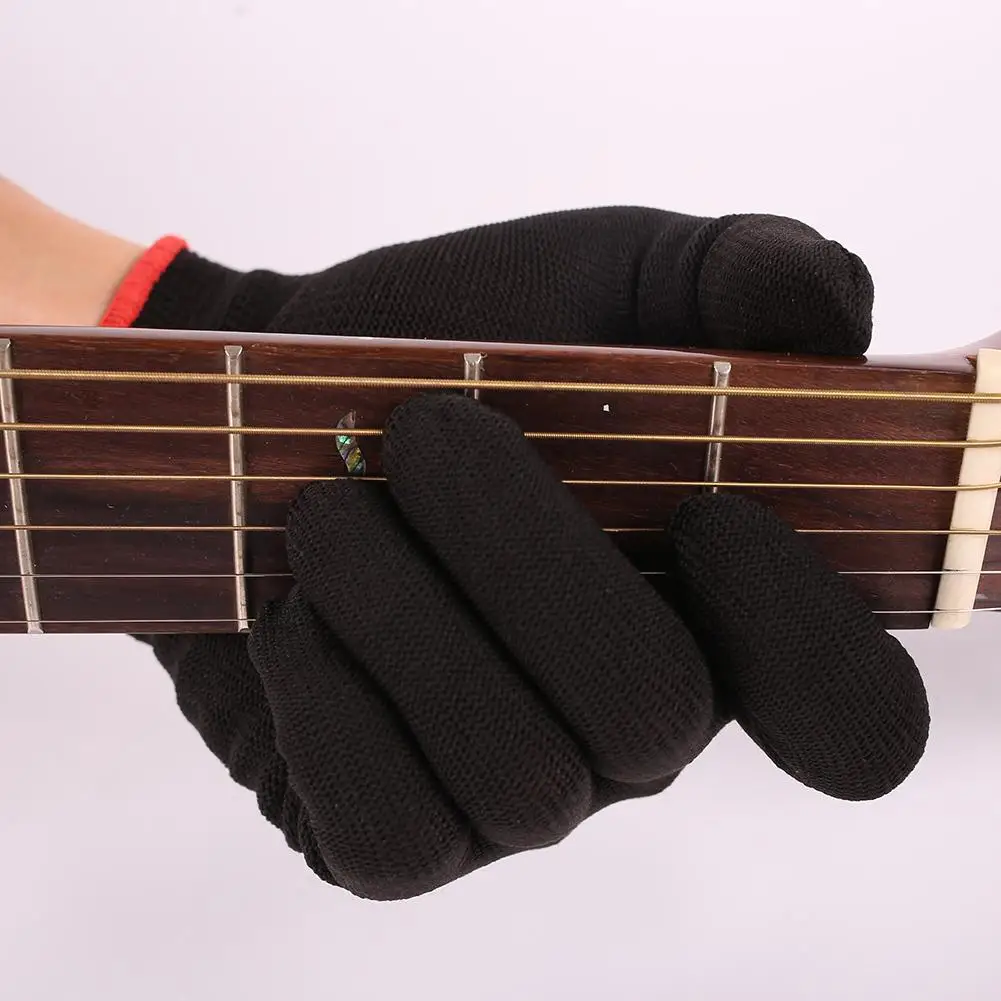 

1Pc Guitar Bass Practice Beginner Full Finger Hand Protection Glove nylon wear-resistant non-slip instrument Guitar Gloves