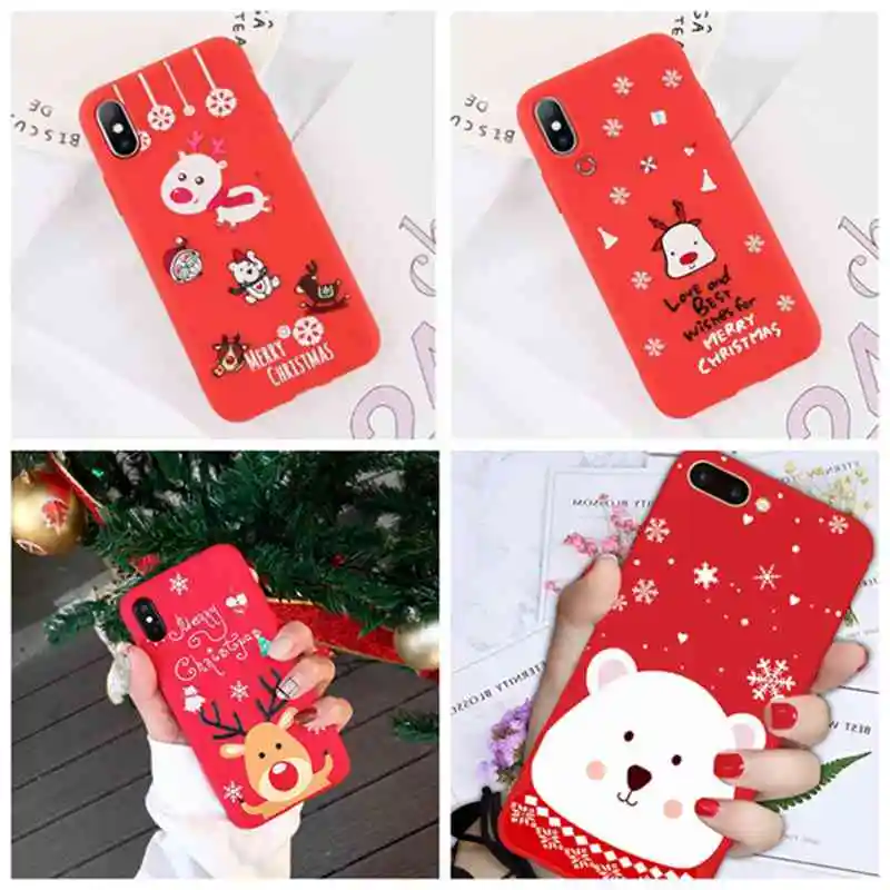Чехол для телефона Capinha iphone 7 7Plus силиконовый мягкий чехол с рождественской елкой оленя бампер для iphone 5se 5s 5 6s 6 7 8 plus x xs MAX