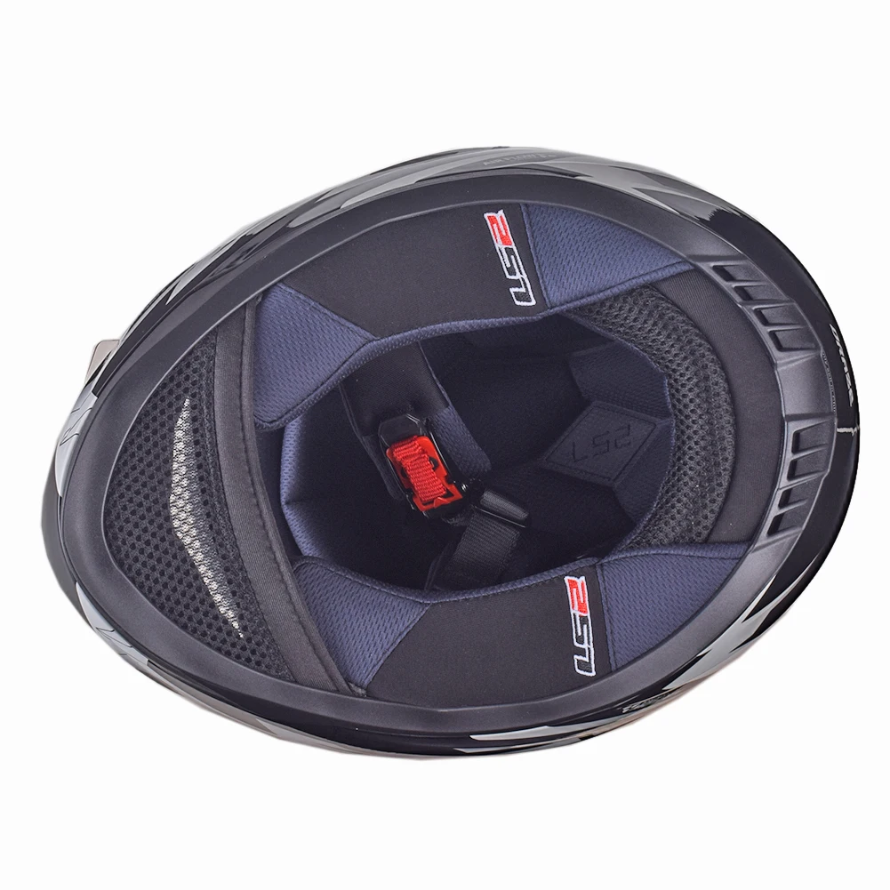 LS2 дренаж черный/белый полный лицо мото гоночный мотоциклетный шлем велосипед