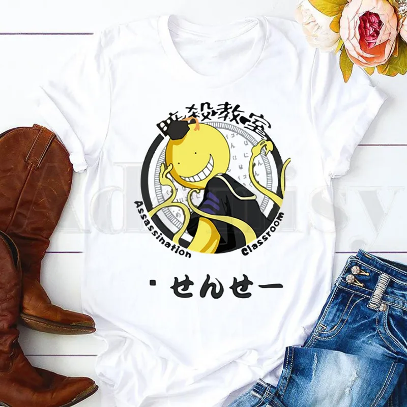 

Assassination Classroom Anime Koro Sensei Short Sleeve Female Tops Tees Harajuku VintageT Shirts Women's T-shirt