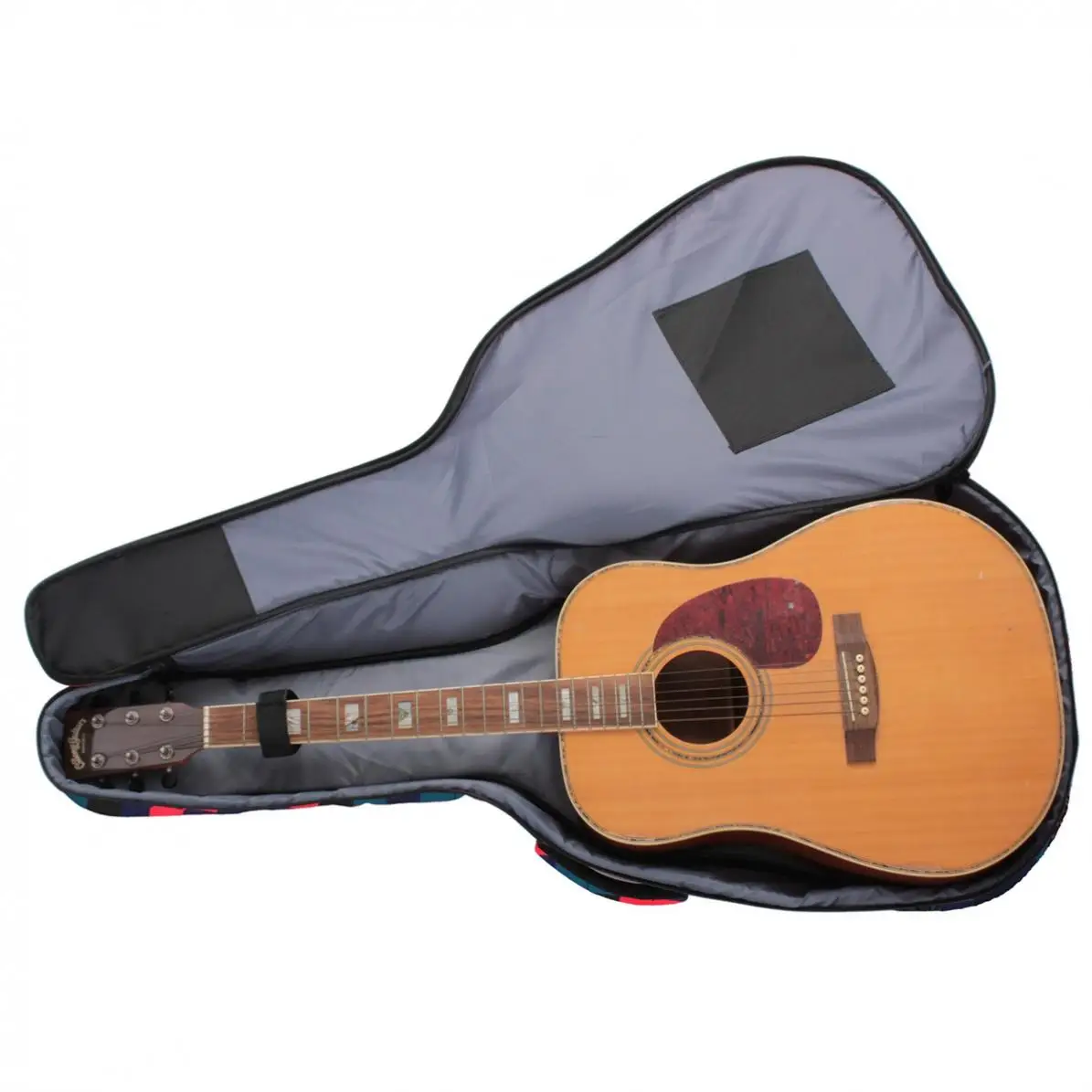 

Guitar Case Gig Bag 40 / 41 Inch Flower Printed Folk Acoustic Double Straps Canvas Pad 10mm Soft Cover Waterproof Backpack