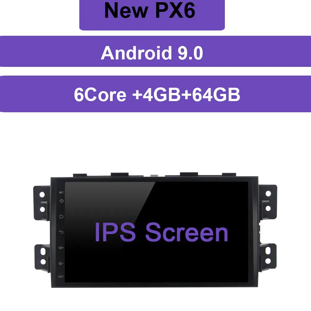 PX6 64GB NO DSP Zetech Android 9 2 din автомагнитола dvd gps для kia borrego/mohave 2008-2012 Автомобильный мультимедийный для kia mohave 9 дюймов сенсорный экран - Цвет: PX6 64GB NO DSP