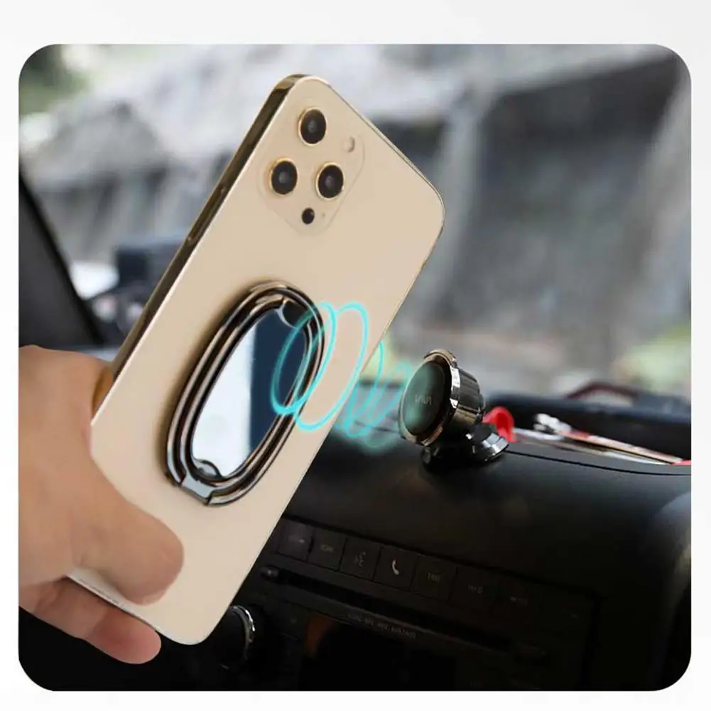 

Phone Ring Holder Foldable Finger Kickstand Desktop 360 Degree Folding For Magnetic Absorption Phone Grip Holder Stand