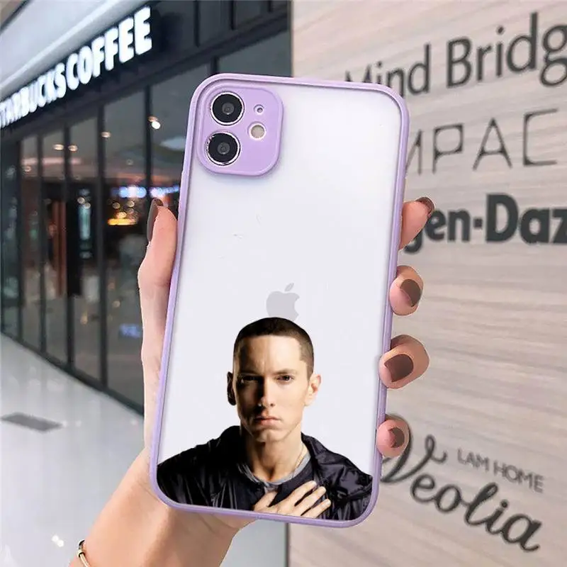 

Eminem American rapper Phone Cases matte transparent For iphone 7 8 11 12 plus mini x xs xr pro max cover