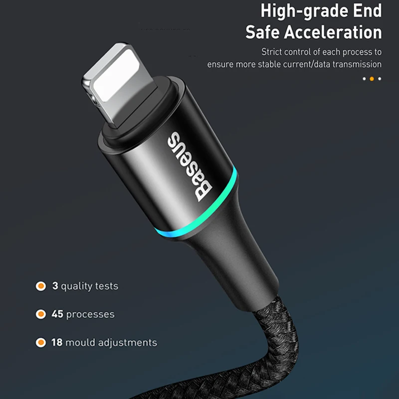 Baseus 18 Вт PD кабель для быстрой зарядки для iPhone 11 Pro Max Xs Xr usb type C для Lightning Кабель для iPhone X 8 7 Plus зарядное устройство