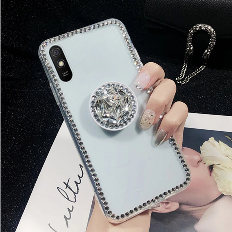 

Anti-drop Transparent Diamond Sticker Case For Xiaomi Redmi 9A 4 4X 4A K30 Note 9 10 Pro Mi 10 10T Pro A2 8 9 10 Lite F1 Cover