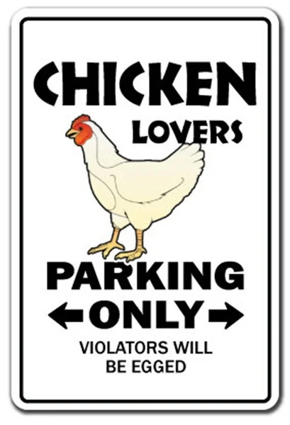 

Chicken Lovers Parking Tin Sign ,Novelty Gift Funny Dairy Farm Farmer Coop