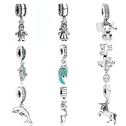 Мальчик и девочка Тропический попугай Детские сокровища Дельфин единорог кулон бисер Подходит для браслета Пандора искусственное серебряное очаровательное ювелирное изделие