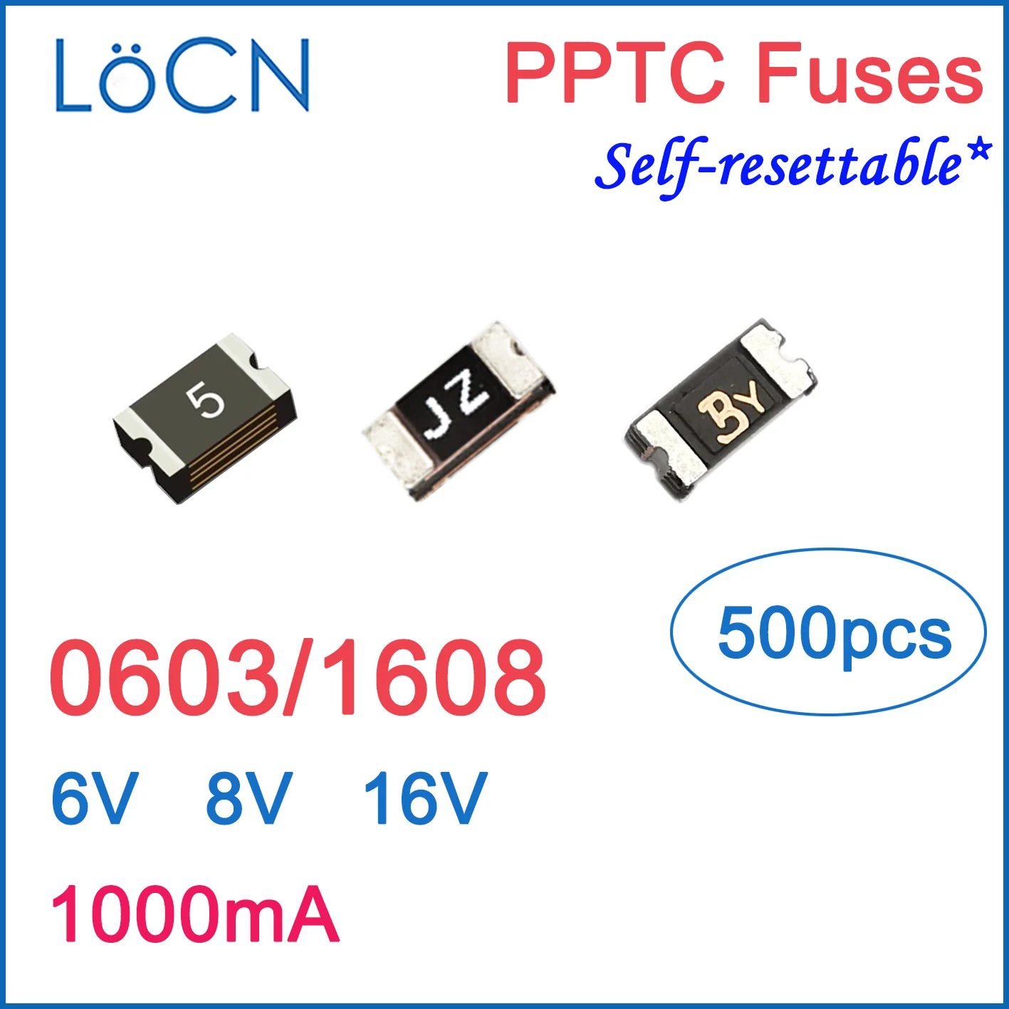 

Предохранители PPTC 0603 1608 1000mA 1A 6V 8V 16В SMD самостоятельно сбрасываемый ptc Сделано в Китае высокого качества LoCN 500 шт