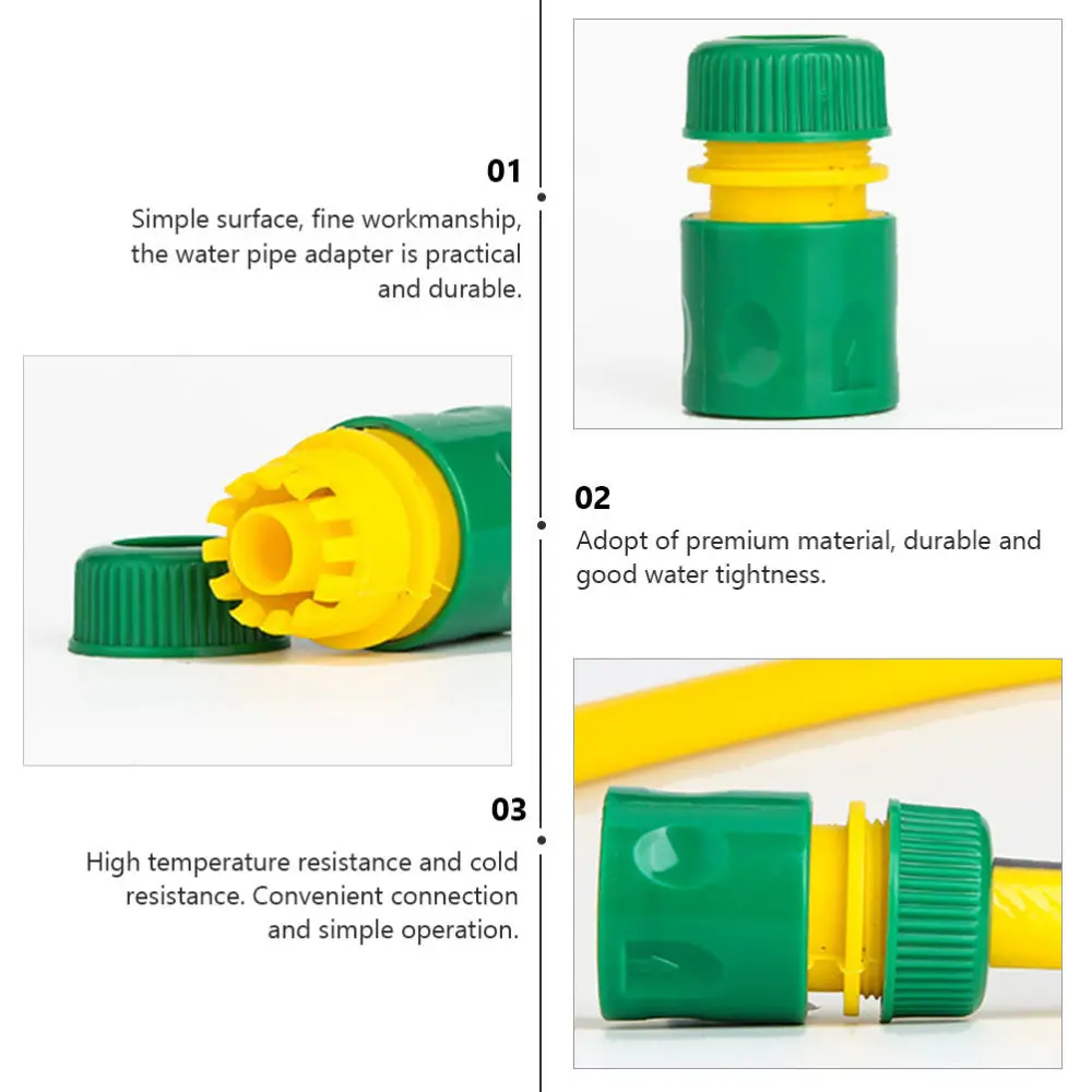 

6pcs Garden Water Pipe Quick Connector 1/2 Inch Water Hose Adapter Pipe Fittings