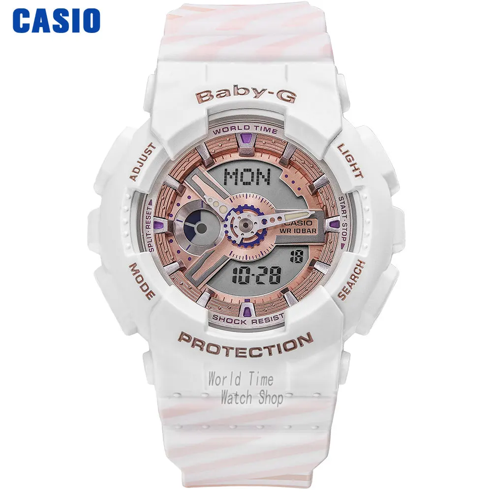 BA110CH7A-1 Часы Casio BABY-G Женские кварцевые спортивные часы мода рестинг на открытом воздухе спортивные двойные водонепроницаемые baby g Часы BA-110 BA-111 - Цвет: BA110CH7A-1