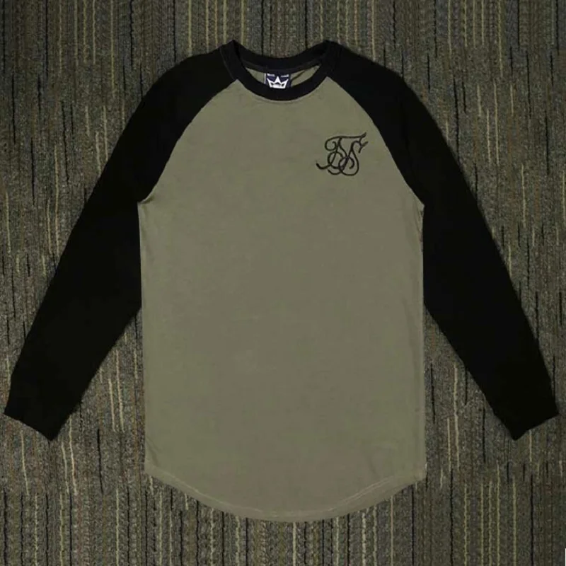 Футболка Sik мужская с длинным рукавом шелковая рубашка в стиле хип хоп уличная