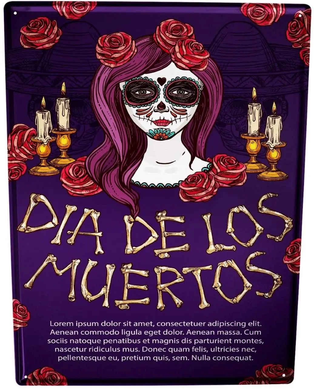 

SINCE 2004 Sheet Metal Sign Fun Dia de Los Muertos