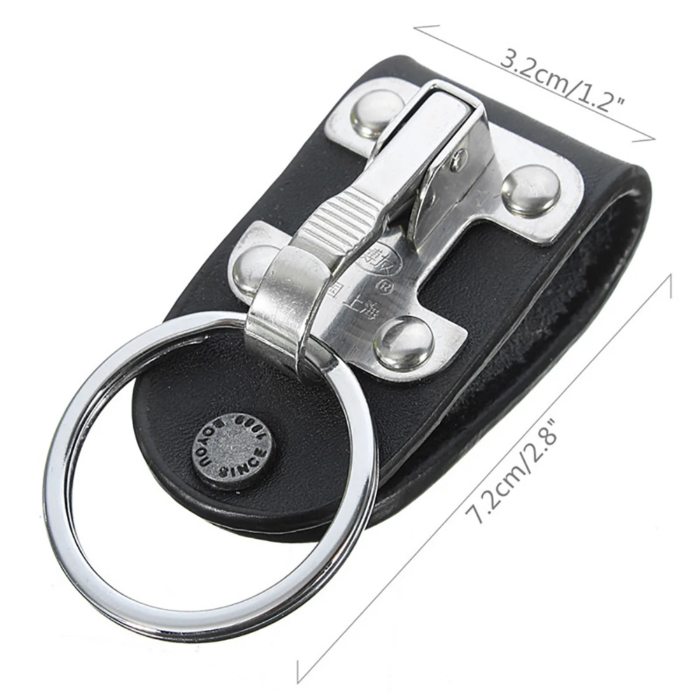 1 шт. кожаный брелок из нержавеющей стали Съемный поясной ремень зажим анти