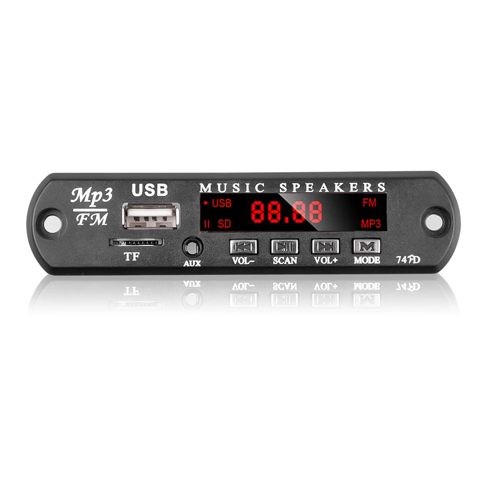 Большой цветной экран 12 В MP3 WMA WAV декодер плата без Bluetooth автомобильный аудио