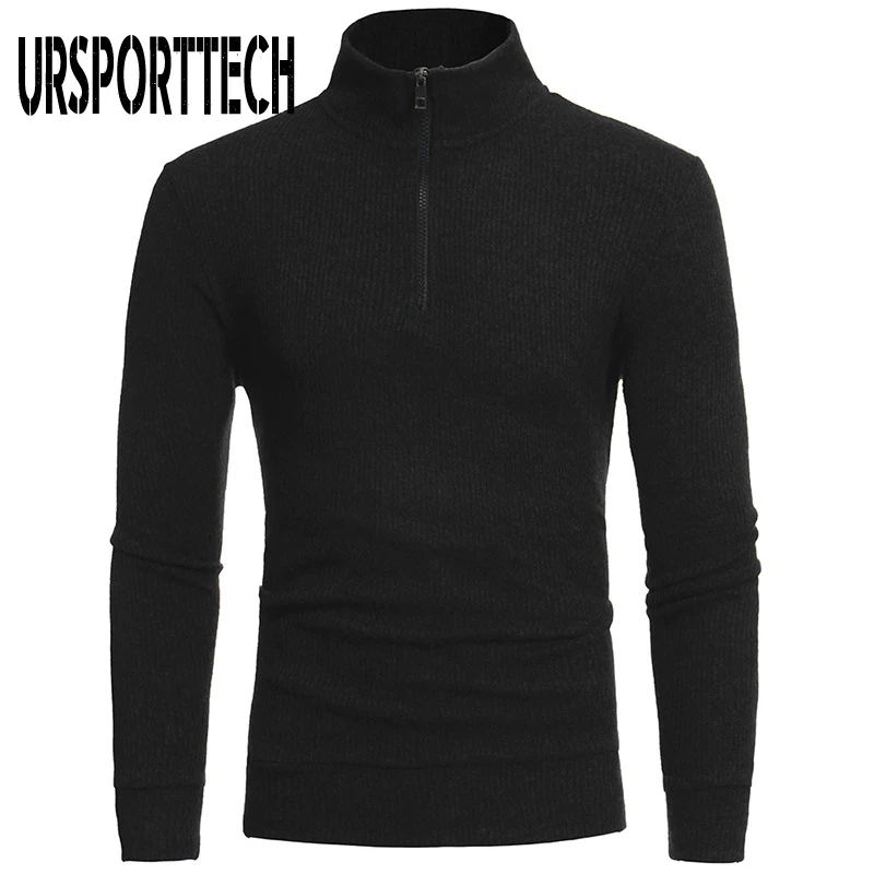 Новое поступление осенний мужской свитер с высоким воротом облегающий