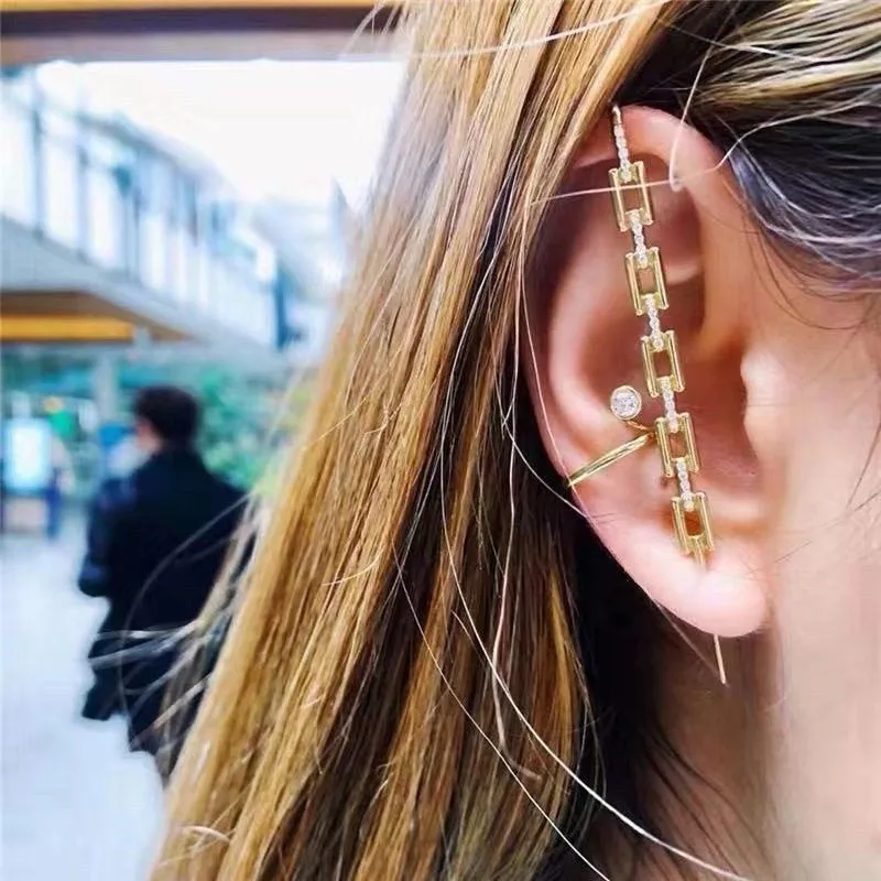 Серьги гвоздики женские в богемном стиле украшение для ушей на гусеничном ходу с