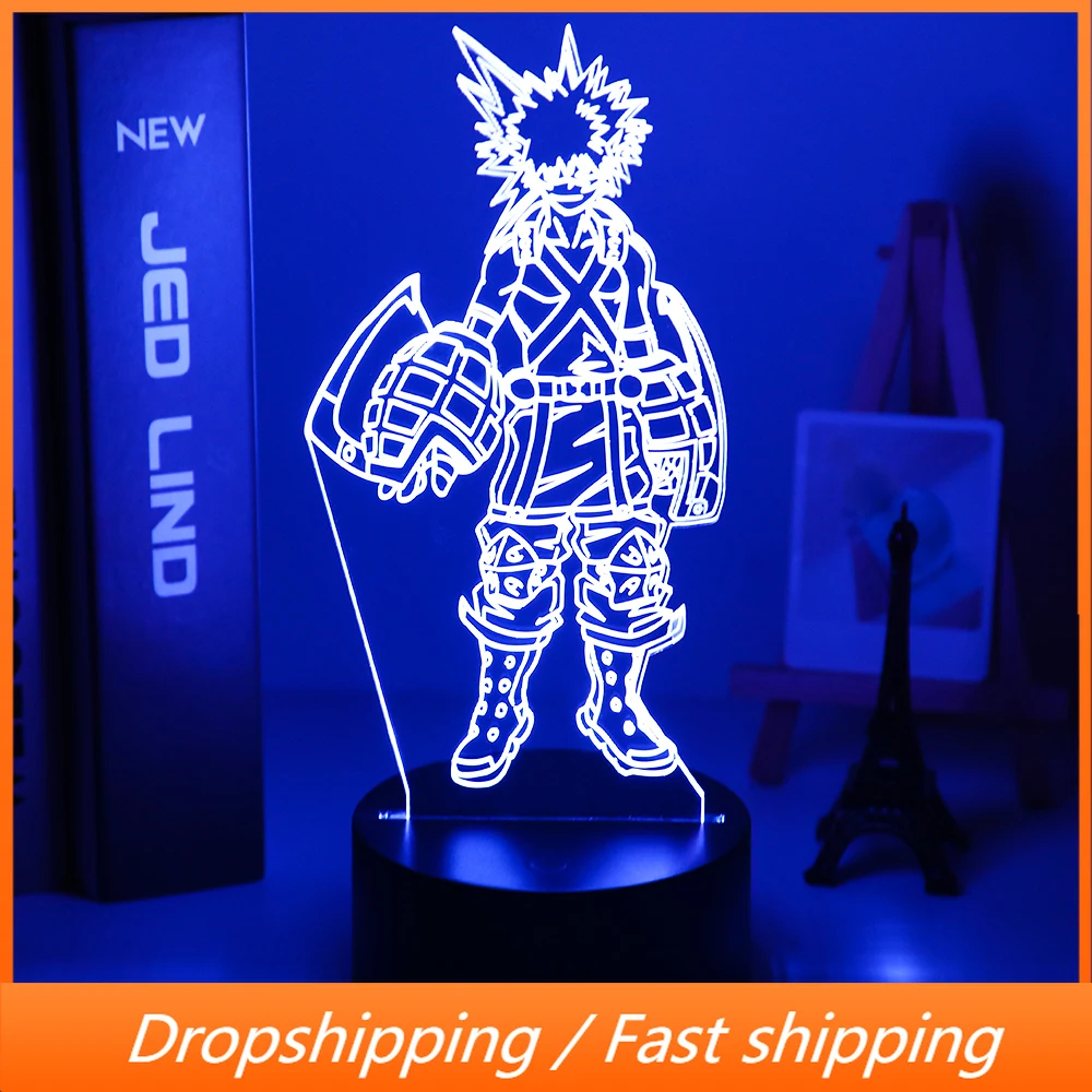 3d лампа Katsuki Bakugo фигурка ночник для детской спальни светодиодный сенсорный