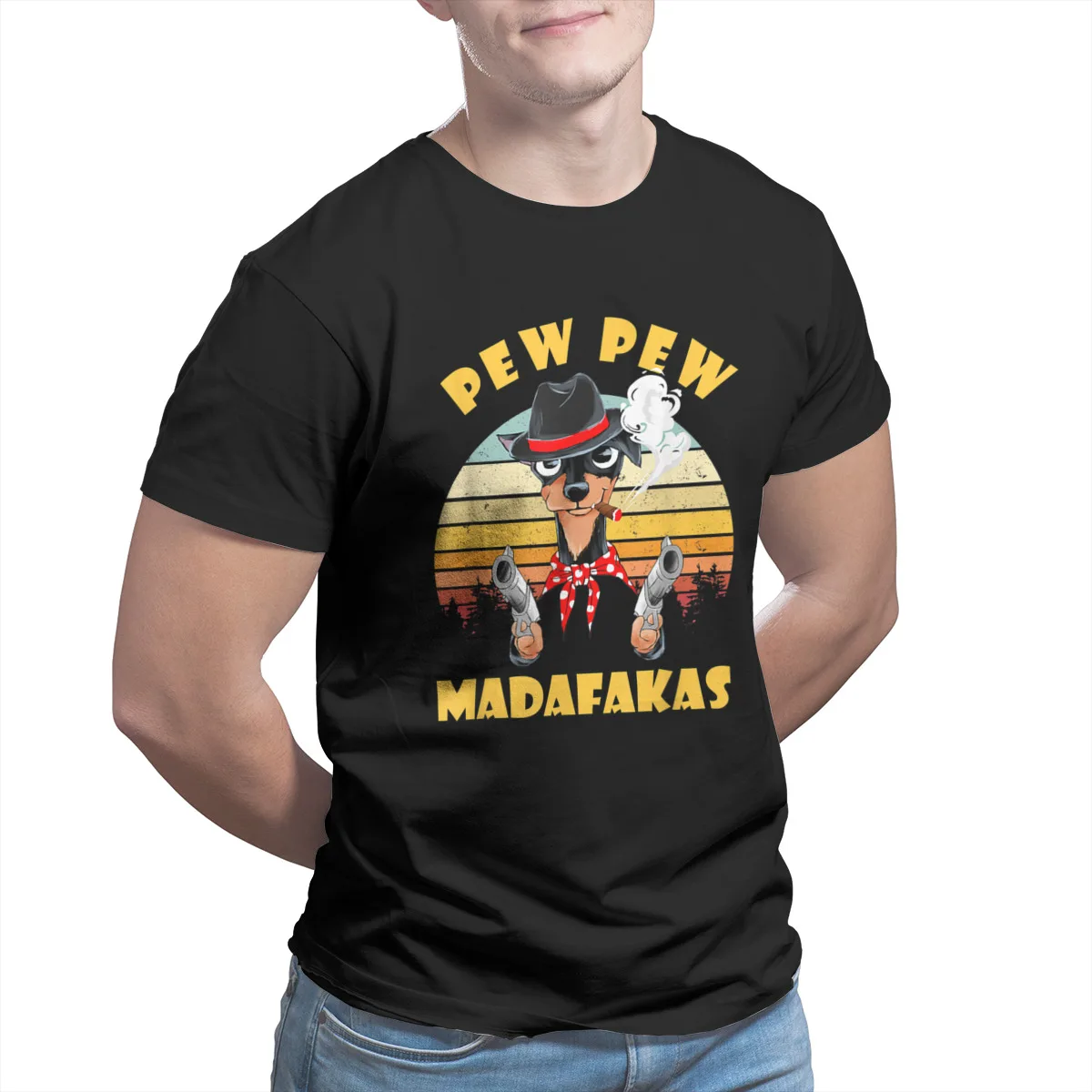 

Chihuahua Pew Pew Madafakas Vintage Funny Chihuahu T-Shirt Print Vintage Funny Punk Cute T-shirt 11359
