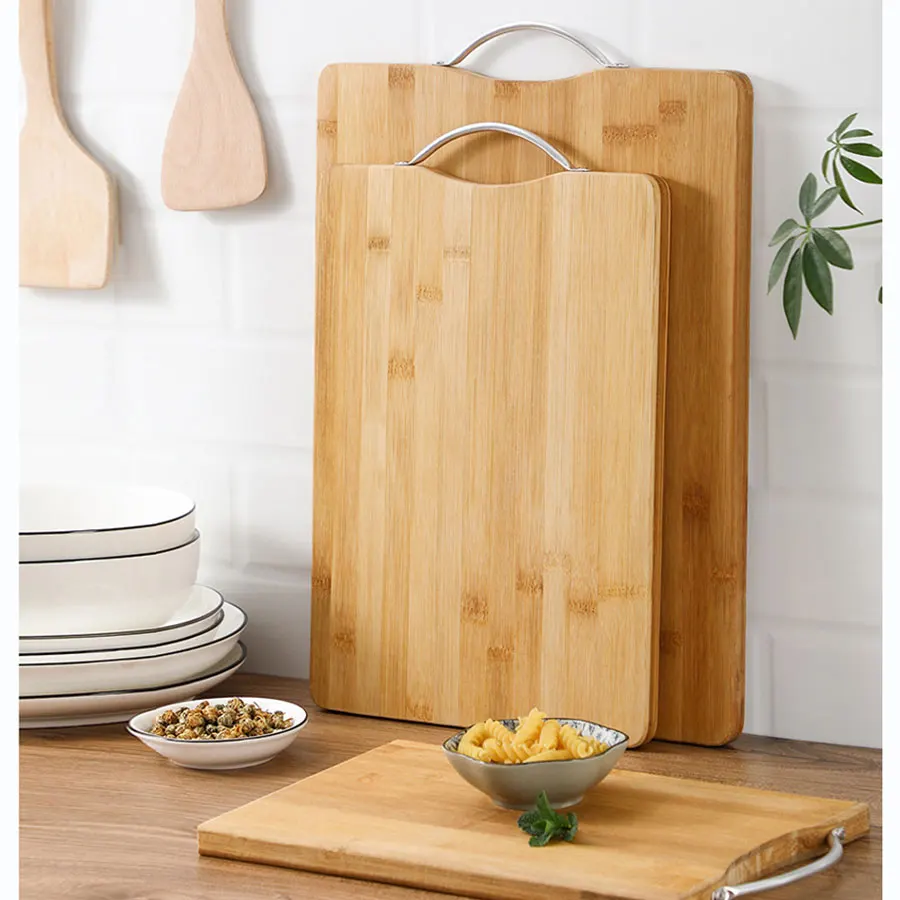 1pc Bamboo Chopping Board Secure Durable Wooden Kitchen Cutting Healthy Vegetable Meat Processing Tool Accessories |