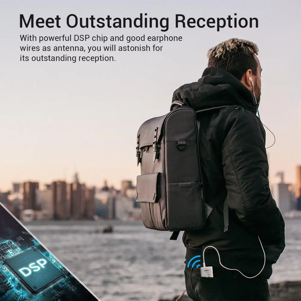 Портативное карманное радио PRUNUS FM /AM 2 диапазона бас стерео мини-приемник с