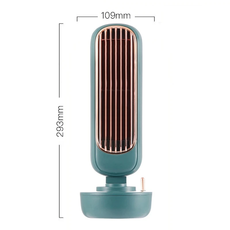 

Air Cooler Fan Multifunctional Desktop Silent Air Conditioner Humidifier Home Office USB Leafless Cooling Fan