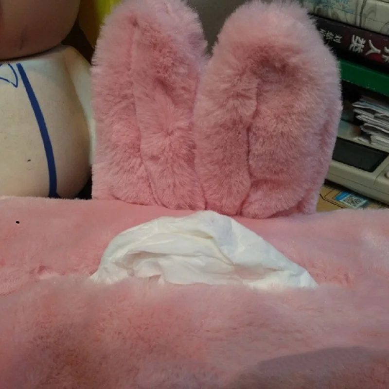 Мультяшные плюшевые автомобильные коробки для салфеток чехол Kawaii автомобиля