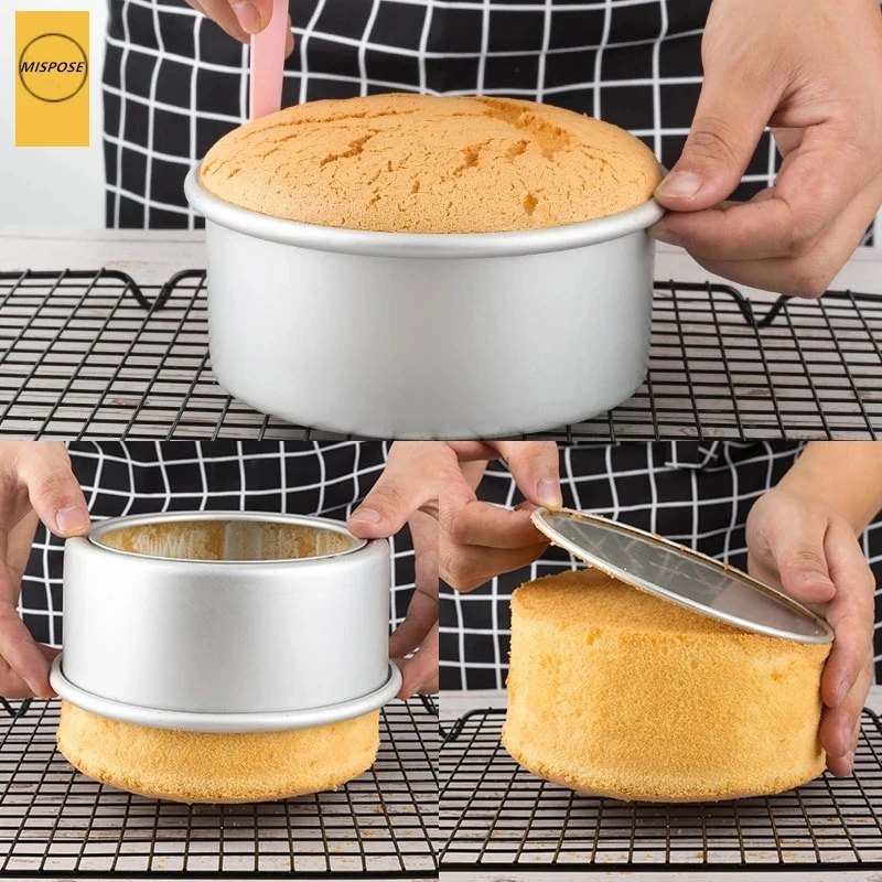 

Round Aluminum Alloy Die Cake Heightened Removable Bottom Mold Baking Microwave Cake Pan Forms For Cookies Kitchen Accessories