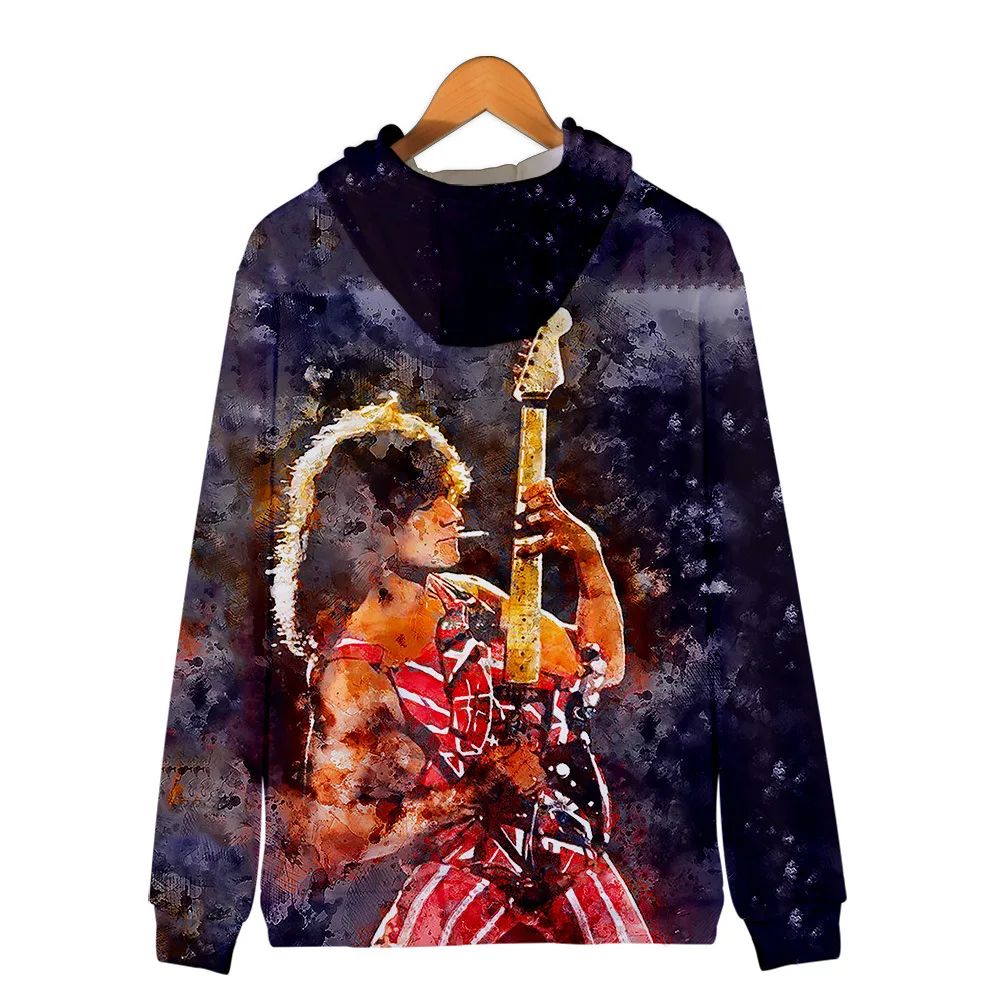 

Personality Eddie Van Halen Men/Women Zipper Hoodies 3D Print Fashion Rock n Roll Sweatshirt Long Sleeve Coat Zipper Hooded