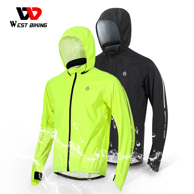 

WEST BIKING Cycling Jacket Waterproof MTB Road Bike Jacket Hooded Raincoat Reflective Windproof Sport Bicycle Jacket Clothing