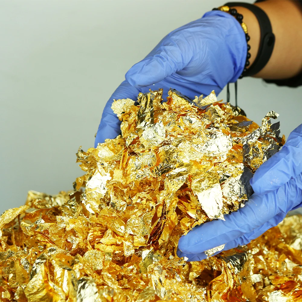 

1kg Imitation Gold Silver Flakes for Gilding Crafts Mural Photo Frame Home Decoration