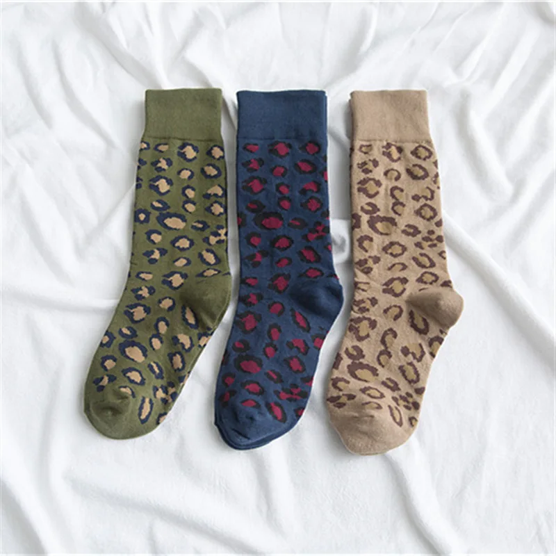 

1 Pair New Women Socks Long Cotton Leopard Color New Fashion Spring Socks Woman Printed Fashion Socks Woman