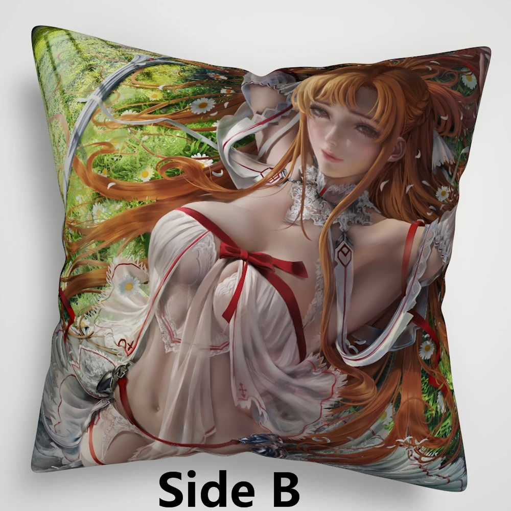 Подушка двусторонняя из аниме Асуна с изображением САО меча онлайн чехол для