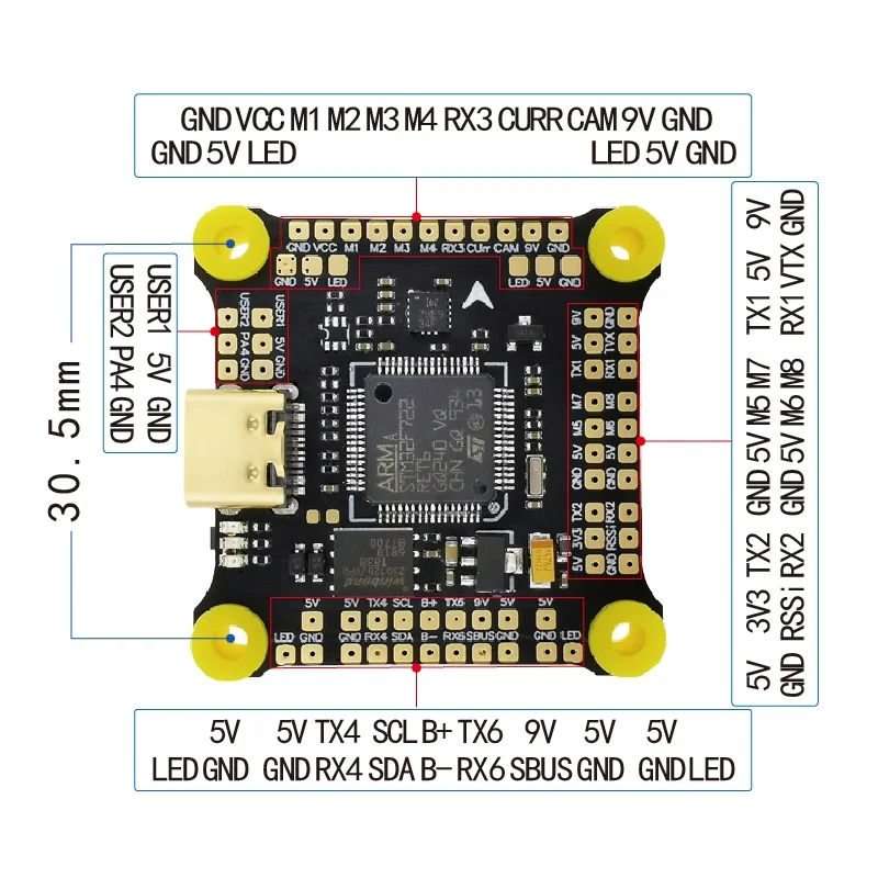 

HAKRC 30.5X30.5mm 4mm Flight Controller for 3-6S Betaflight 4.1.0 MATEK722Se FPV Racing RC Drone RC Parts