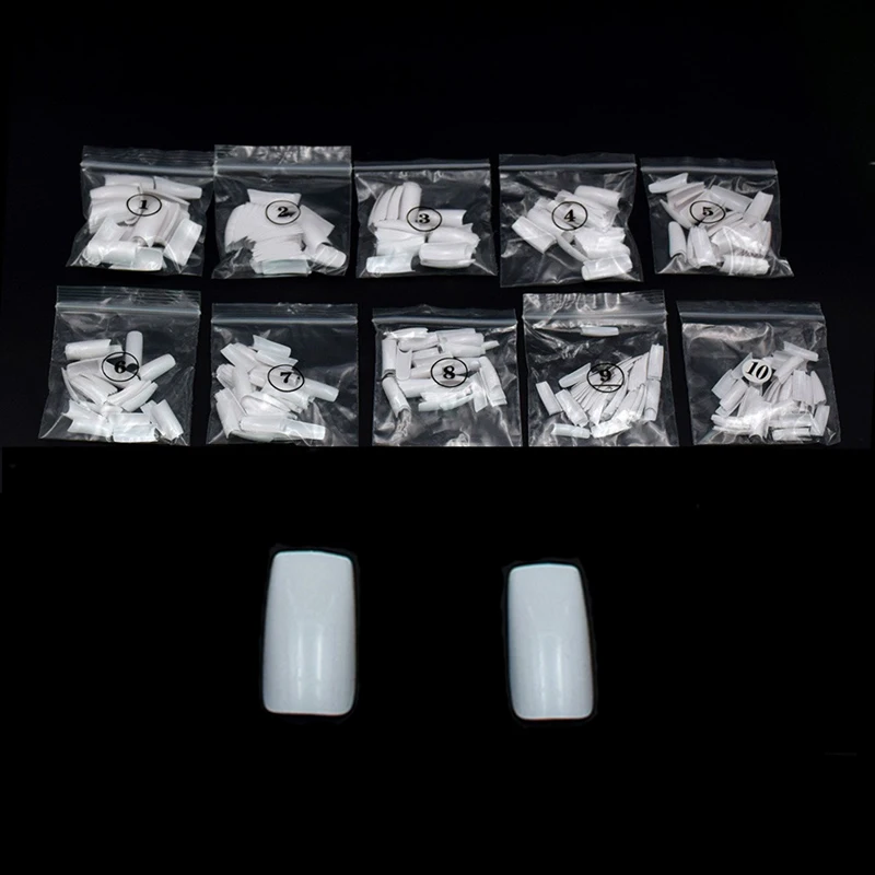 500 white full tips Накладные ногти 500 шт натуральные капсульные прозрачные накладные ногти накладные маникюрные акриловые съемные французские накладные ногти - Цвет: 500 white full tips