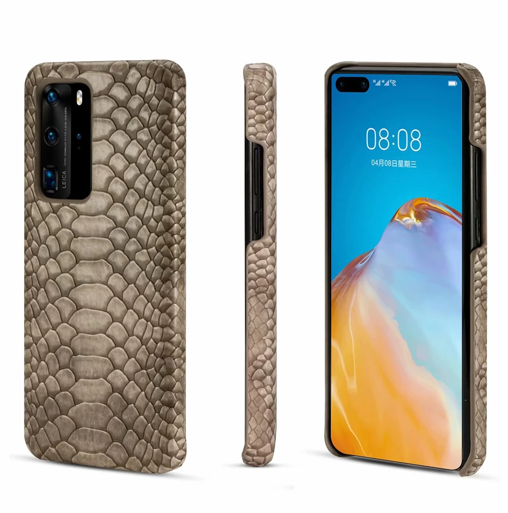 Кожаный чехол для телефона из змеиной кожи наHuawei P40 P30 P20 Mate 20 30 Pro ударопрочный