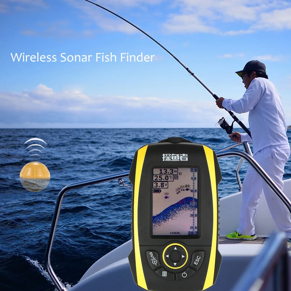 2 8 &quotTFT беспроводной рыболокатор Wi Fi управление 125 кГц гидролокатор Depth100M