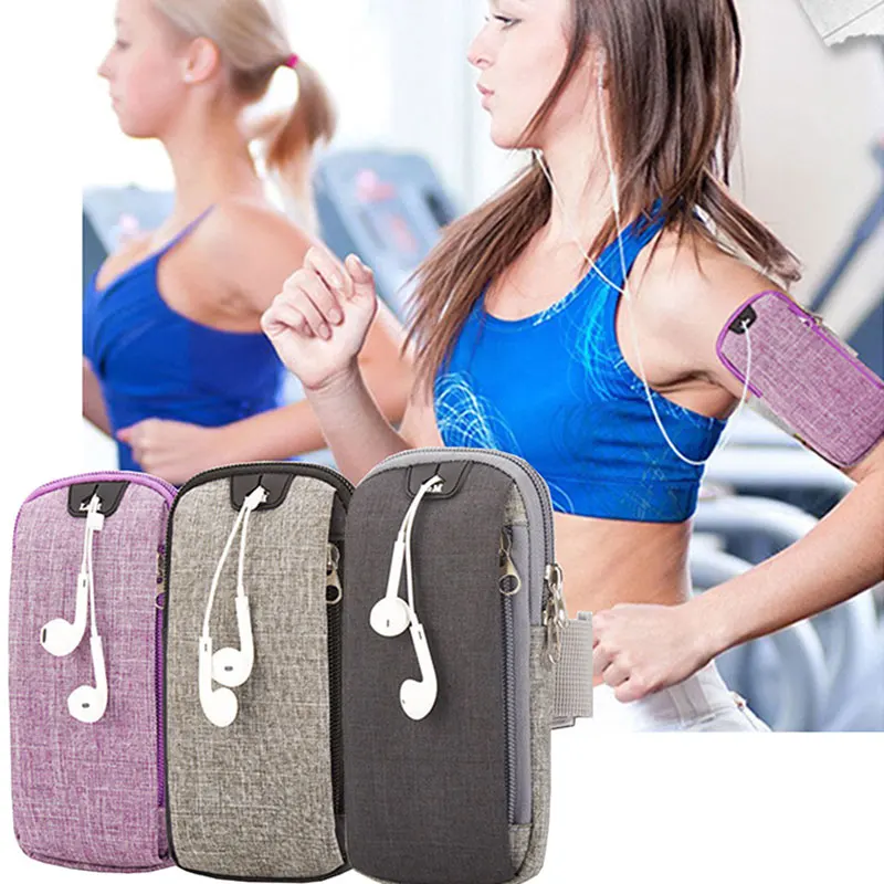 

6inches Running Bag with Earphone Hole Jogging Running Armband Bag Mobile Phone Pouch Holder Outdoor Sport Fitness Wrist Bag