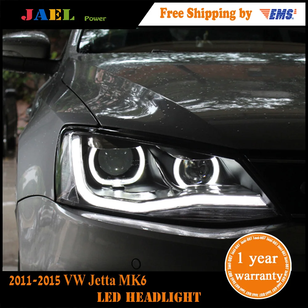 

Jael Head Lamp For MK6 Headlights 2011-2015 Angel Eye LED Headlight DRL Bi Xenon Lens High Low Beam Parking Fog Lamp