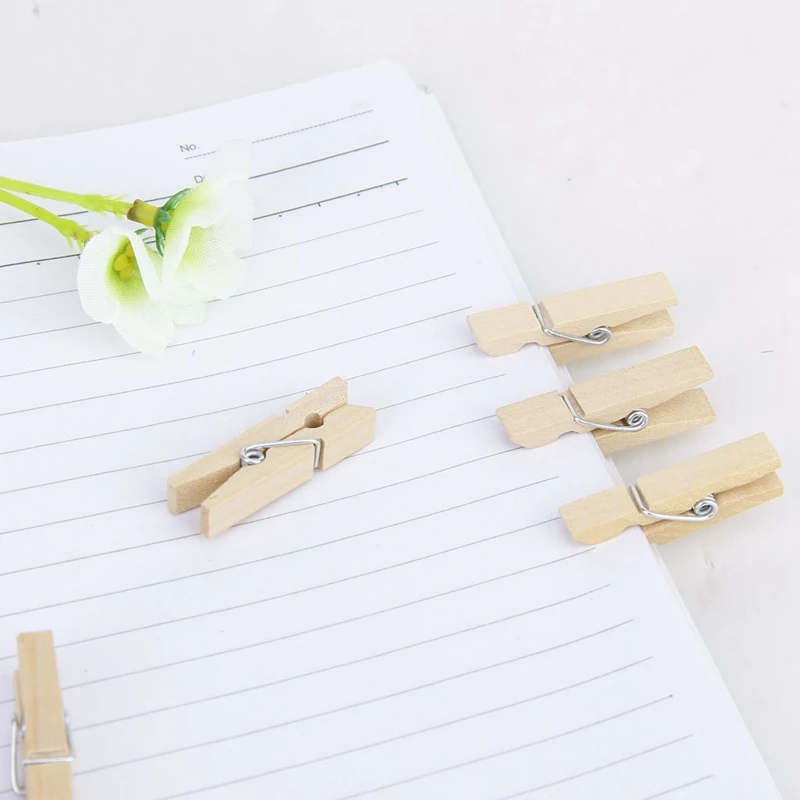 

Approx. 50pcs Multifunctional Wooden Laundry Pegs Clothes Paper Clips