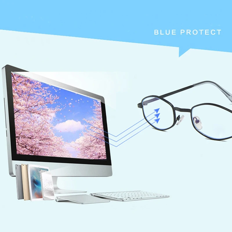 

Anti Blue Light Glasses Women Men Polygon Eyewear Frame Computer Goggles Flat Mirrors Metal Frames Clear Lens Spectacles