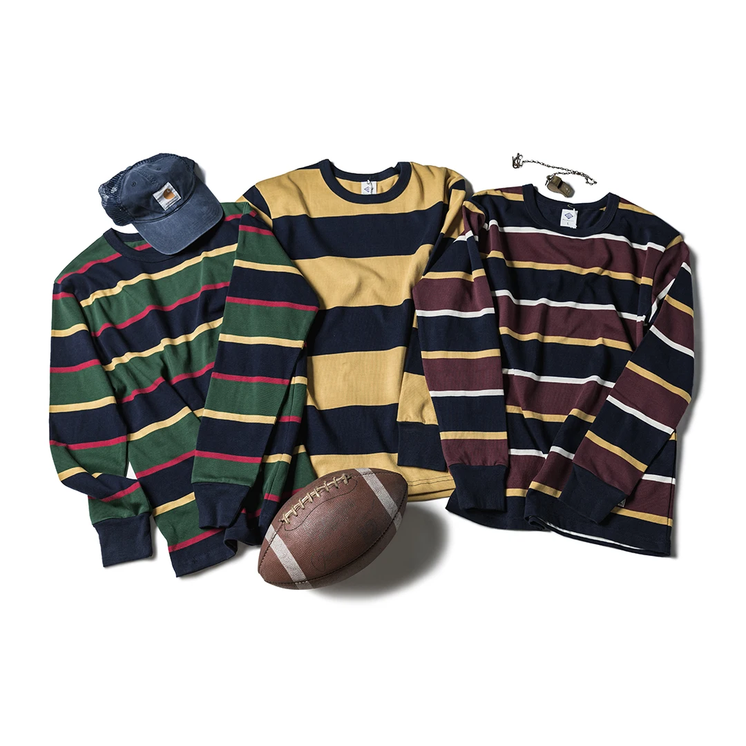 

Плотная хлопковая полосатая футболка с длинными рукавами