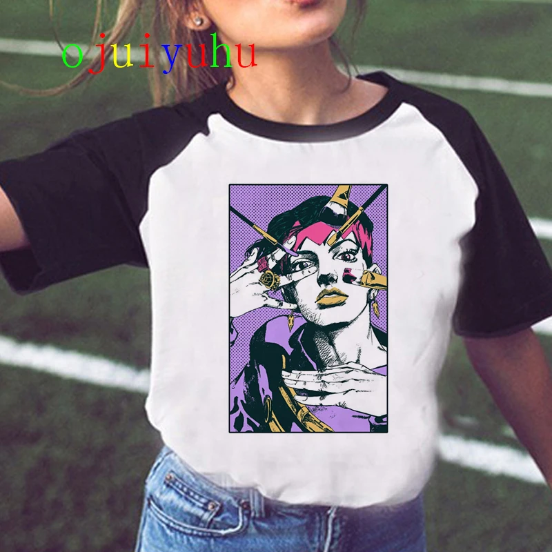 Женская футболка Jojo Bizarre Adventure летняя с японским аниме Kawaii графическая размера