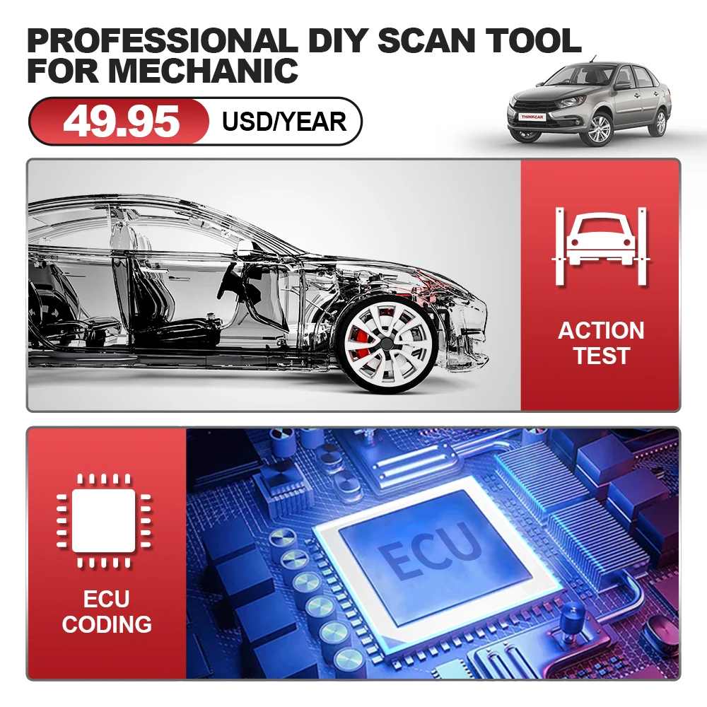Диагностические инструменты Thinkcar Thinkscan Max obd2 для полной диагностики кодирование