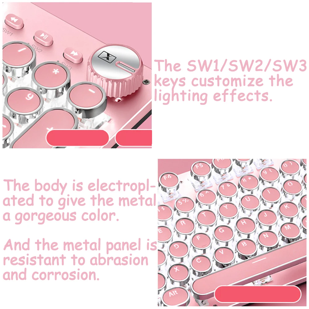 

Special Design For Women Female professional competitive mouse and keyboard set Green-Axis Mechanical keyboard Pink Cute Suit